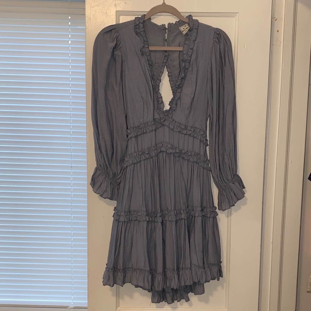 Light Blue Ruffle Mini Dress